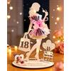 Leboria 18° compleanno ragazza regali soldi compleanno in legno ragazza silhouette regalo denaro con catena luminosa a LED e fiocco - Buon compleanno