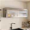 Tqertrtfxa Scaffale portaoggetti da cucina in acciaio inox a parete,a uno o due strati,mobiletto a, sospeso a, con ante scorrevoli(120 * 35 * 40cm/47.2 * 13.8 * 15.7in)