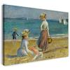 Printed Paintings Stampa su Tela (120x80cm): Auguste Renoir - Figure sulla Spiaggia