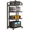YTSJXN Mobile Stereo hi fi rack,Mobile Hifi Audio Video Rack,Mobiletto TV 3/4/5-Level,Mobiletto Portaoggetti Multimediale,Mobile Porta CD Mobile Rack Ripiano AV Componenti Scaffale,for Ufficio Soggiorno(Blac
