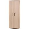 Liberoshopping Scarpiera armadio grande a 2 ante in legno con ripiani interni piedini e maniglie (Rovere)
