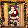 LATERN Decorazione Natalizia per Porta, 90CM x 180CM Babbo Natale Copriporta D'ingresso Striscia Natalizia da Appendere Sfondo di Babbo Natale per Casa Porta Inverno FESTIVITÀ Natale Decorazione