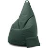 Avalon - Puff Poltrona Sacco Pera in Ecopelle Deluxe, Pouf Sacco di Qualità Sartoriale, Bean Bag per Sedersi Ergonomico, Pouf Sacco Impermeabile, OMAGGIO Pochette-Made in Italy(70x130cm-Verde scuro)