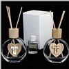 DLM Bomboniere DLM-31587 (Kit 6 Pezzi) Profumatore in Vetro Legno con Cuore Croce Tau Crocetta Diffusore per Ambienti Profumo bomboniera