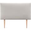 DHOME Testiera Imbottita in Similpelle o AQUALINE Liscia con Gambe, Letto di Lusso (95x105cm per Letti 70/80/90, Bianco Osso)