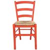 Sedam Srl Set Sedia Venezia Paesana, Legno Massello, Vari Sedute e Colori, Imbottita Paglia o Massello Cucina Casa Ristorante Agriturismo, Alta qualità (Rosso, Seduta Paglia, 4)