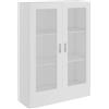 vidaXL Armadietto con Vetrina Bianco 82,5x30,5x115cm Legno Multistrato