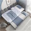 VICONELISE Divano Letto Singolo 90x200 con Letto Estraibile 90x190, Struttura Letto con Pannelli Laterali Intercambiabili, Letto Imbottito con Rete a Doghe, Senza Materasso(Grigio)