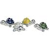 DLM Bomboniere DLM 34678 (Kit 12 Pezzi) Animali Animaletti Argento Smaltati Perlati con Strass Punti Luce Cristallo Tartaruga Colorata Confettata Segnaposto Nascita Compleanno bomboniera