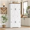 hefoths Credenza Cucina Alta, Mobile Dispensa Cucina, 4 Ante e 1 Cassetti | Mobile Soggiorno Salvaspazio in Legno per Camere da Letto, Sale da Pranz, 180×75×39 cm, Bianco/Nero
