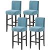 WWQQKJ Coprisedie per Bar, Jacquard Fodere Sedie con Schienale Elasticizzato Coprisedie con Schienale Basso con Lavabile in Lavatrice per Soggiorno(Blu,4ps)