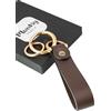 Munkiy Italy Portachiavi in Vera Pelle - Artigianale Made in Italy - Idea Regalo Uomo Donna - Chiavi Auto Casa Moto (Marrone Cioccolato, Gift Box)