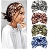 Kavya Fascia Capelli Donna Cerchietto Capelli Donna 4 Pezzi - 7'' Extra Large Elastico Boho, Turbante Fasce per Capelli Bandana Headband per Yoga, Skincare e Lavoro Quotidiano