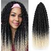 hair beauty Brazilian Curly Hair Boho - extension per trecce a crochet capelli dall' aspetto naturale - Kanekalon Premium 500 grammi divisi in 5 pezzi + cuffia da notte in raso in omaggio (1B/613, 20 50cm)