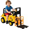 HOMCOM Trattore Cavalcabile per Bambini 3-4 Anni con Muletto, Pulsante per Suoni e Spazio Portaoggetti Nascosto, in PP e ABS, 86x27.5x47.5 cm, Giallo e Nero