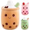 Bobomon Bubble Tea Peluche Kawaii Cuscino Gigante Boba Bambola di Peluche Morbidosi Cute Tazza Perla Tè Al Latte Peluche Animato (35cm, caffè)