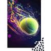 NFGOUEUAGVBk Tennis dinamico sport 1000 pezzi puzzle carta per adulti allenamento mentale educativo puzzle pallina carta decorazione parete 38x26cm/1000pcs