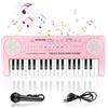 Shayson Tastiera pianoforte per bambini 37 tasti tastiera musicale con microfono strumento musicale portatile giocattolo pianoforte elettronico regalo di compleanno per ragazze dai 3 ai 12 anni rosa