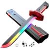ZXDZSW Spada Sparkblade con scintille, Giocattolo Spray for Spada Laser a LED con Lame Che cambiano Colore e Fumo, Giocattoli Cosplay Luminosi(Red)