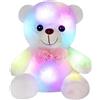 CGACCSD Peluche con luce a LED, orsacchiotto a LED, orsetto luminoso, peluche bianco, morbido, per ragazze, casa, soggiorno, cameretta dei bambini, viaggi