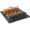 Radicaln Set di scacchi in marmo, 38 cm, nero e oro, gioco fatto a mano, 1 tavola e 32 pezzi, gioco da tavolo per 2 giocatori per adulti