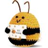 KITDAHOM Peluches ape tascabile - Ape Positiva 12 x 12 x 7 cm - Materiale in Lana - Trasmette Energia Positiva e Fortuna - Perfetto per Regali, Compleanni, Festività (Giallo)