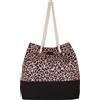 Camomilla Borsa Mare Animalier Leopardata con Manici in Corda