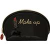 Camomilla Beauty Pochette "Make Up" Nera Effetto Vernice con Charm Rossetto