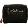 Camomilla Pochette Beauty "Make Up" Nera Lucida con Charm Labbra