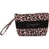 Camomilla Pochette da Polso Animalier Leopardata con Logo Strass