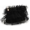 Camomilla Pochette Beauty in Tulle Nero con Rouches e Fiocco in Velluto