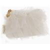 Camomilla Pochette Beauty in Tulle Bianco con Rouches e Fiocco
