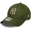 New Era 9Forty Yankees Essential Cap Donna/Uomo - Berretto da baseball curvo con fibbia in metallo MLB con visiera per estate/inverno, verde oliva, taglia unica