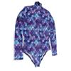 Gutol Costume da Sirena da Donna, Body da Sirena, Costume da Bagno a Maniche Lunghe, Costumi da Bagno Interi Sexy a Squame di Pesce per Nuoto, Surf, Multicolore, 165 cm