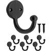 Fuxxer 6 ganci classici da parete, ganci per asciugamani, in ferro, colore nero vintage