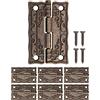 HomeTools.eu FUXXER® cerniere in metallo in miniatura antiche, ferro, design classico, per armadi, porte, cassapanche, scatole, stile vintage retrò, 36 x 23 mm, bronzo, set di 6