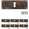 Fuxxer 6 x Targhe antiche per chiavi, rosetta per serratura, vintage in ottone, 24 x 73 mm