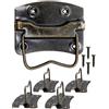 Fuxxer Set di 4 maniglie pieghevoli antiche per cassapanche, cassette, 65 x 62 mm, design in ottone bronzo
