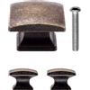 Fuxxer.eu, Maniglie antiche per mobili, cassetti, stile rustico, vintage, in bronzo, in ottone, per mobili da cucina, buffet, 29 x 22 mm, set da 2