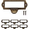 Fuxxer Set di 6 maniglie per finestre, armadietti farmacisti, 87 x 44 mm, design bronzo anticato