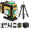 MELLWIN livella laser con 2 baterías, nivelador láser 4D livella laser autolivellante 360 de 16 líneas, livella laser con treppiede, multifuncional, modo pulso, IP54, control remoto y trípode,laser verde