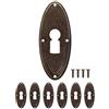 FUXXER 6 x Targhe antiche per chiavi, rosette per serrature, in bronzo e ottone, 60 x 24 mm, set da 6 pezzi