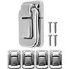 FUXXER 4 chiusure per cassapanche, casse, scatole, design vintage in ottone, 47 x 32 mm, argento