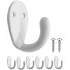 Fuxxer 6 ganci classici in ferro, ganci appendiabiti, set da 6, colore bianco