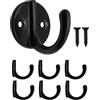 Fuxxer® 6 ganci appendiabiti, ganci per asciugamani, ganci in ferro, nero, set da 6