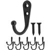Fuxxer 10 ganci classici in ferro per guardaroba, asciugamani, decorazioni, 42 x 26 mm, colore nero