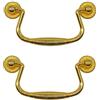 Fuxxer® Set di 2 maniglie pieghevoli per cassetti, in ottone dorato, 99 x 50 mm, 2 pezzi
