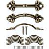 FUXXER®, 12 piccole maniglie anticate, per cassette, scatole, cassettini, cassapanche, design vintage dall'effetto bronzo anticato, 4,8 x 1,4 cm, set da 12 pezzi, con viti
