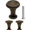 LNEE Fuxxer.eu - Maniglie antiche per mobili in stile rustico, stile vintage, in bronzo, in ottone, 24 x 20 mm, colore: bronzo