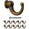 Fuxxer 10 ganci antichi per guardaroba, ganci per asciugamani, in ghisa, design vintage, bronzo, 29 x 20 mm